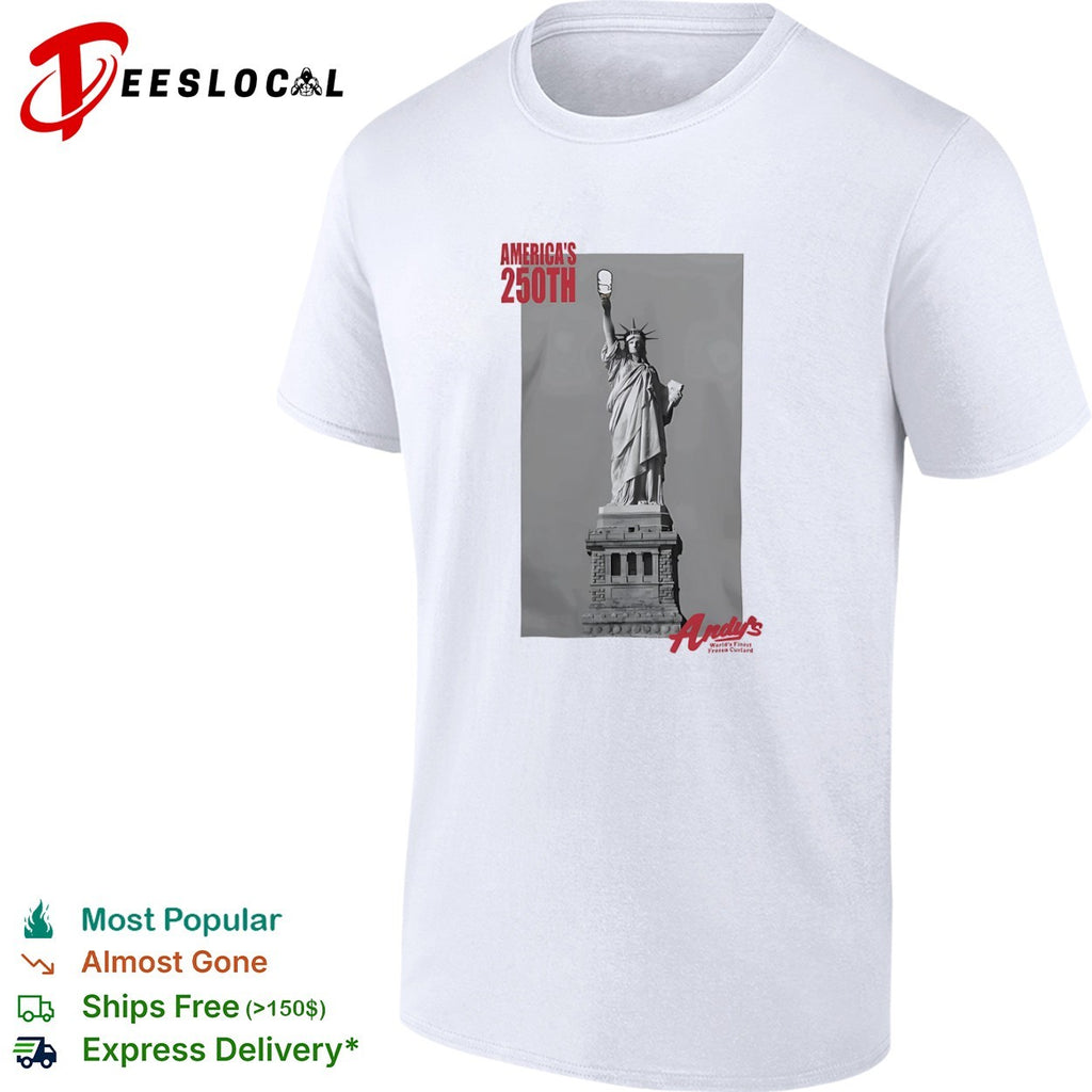 Americas 250th Statue of Liberty Andy’s Frozen Custard shirt