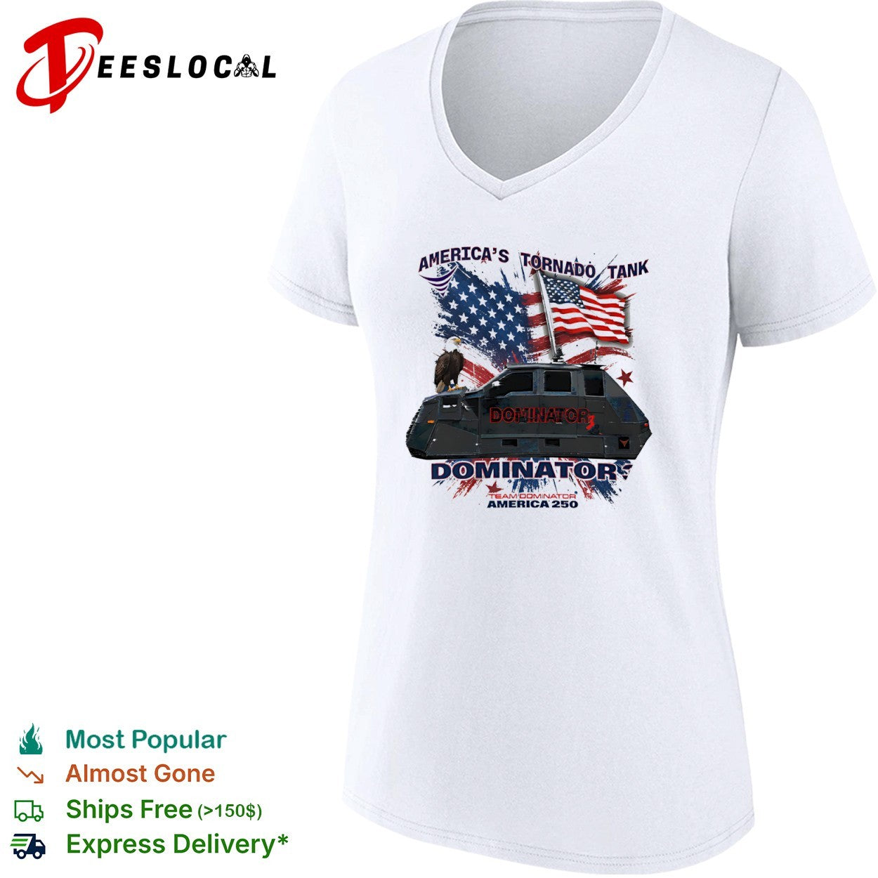 America’s Tornado Tank Dominator 3 Team Dominator America 250 eagle flag shirt