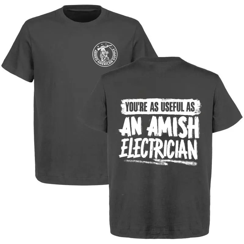 Amish Electrician - Safety Yellow Hi-Vis T-Shirt Hoodie, Sweatshirt | PrintMintTees.com