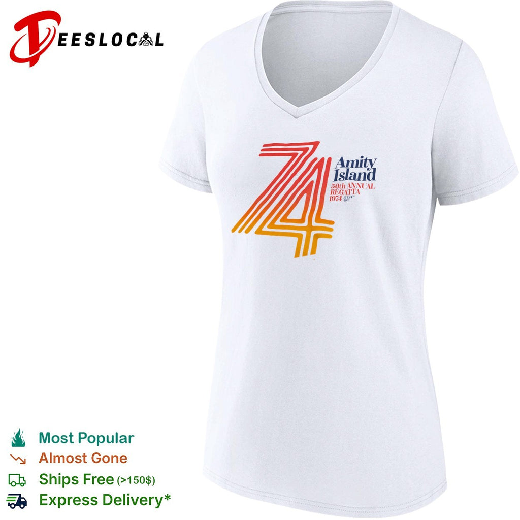 Amity Island 50th Annual Regatta 1974 July 4th 10th Jaws Movie shirt