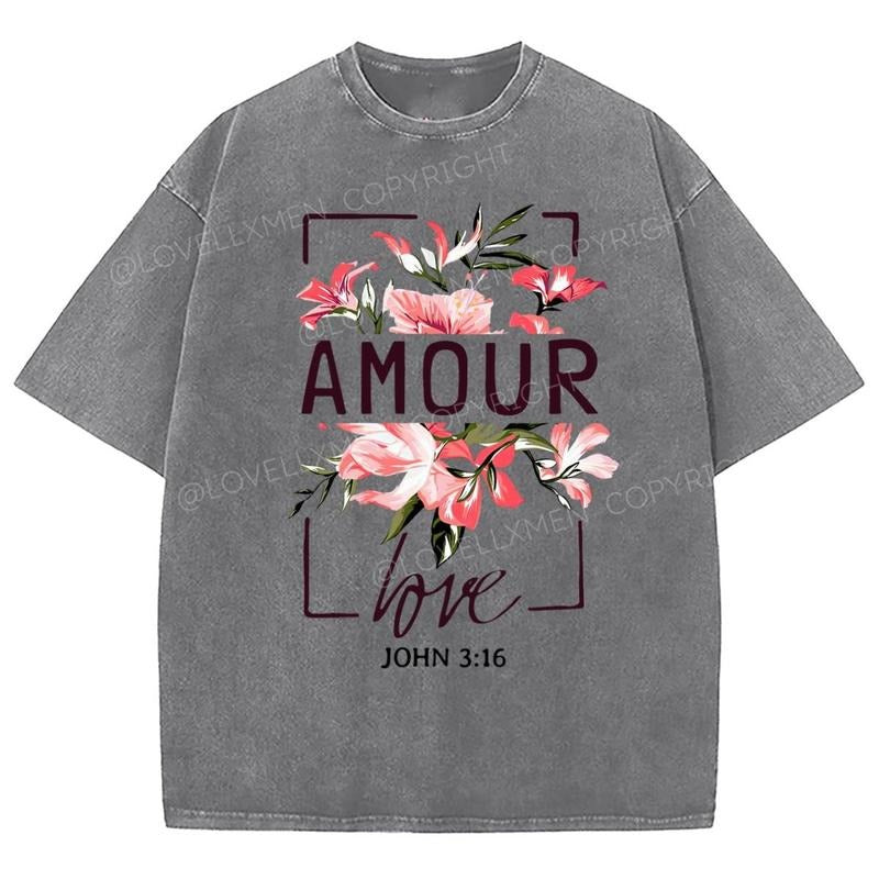 Amour Unixes Washed T-Shirt, Christian Jesus  Tshirts, Vintage 90s Graphic Tee Gift Cotton Top Womenswear Bottom Hoodie,...