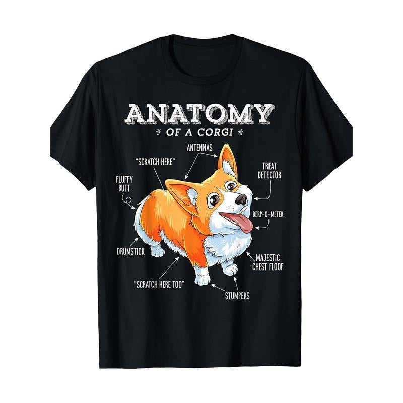 Anatomy Of A Corgi Funny Dog Lovers 220g 100% Cotton T-Shirt made in usa Hoodie Sweatshirt | PrintMintTees.com