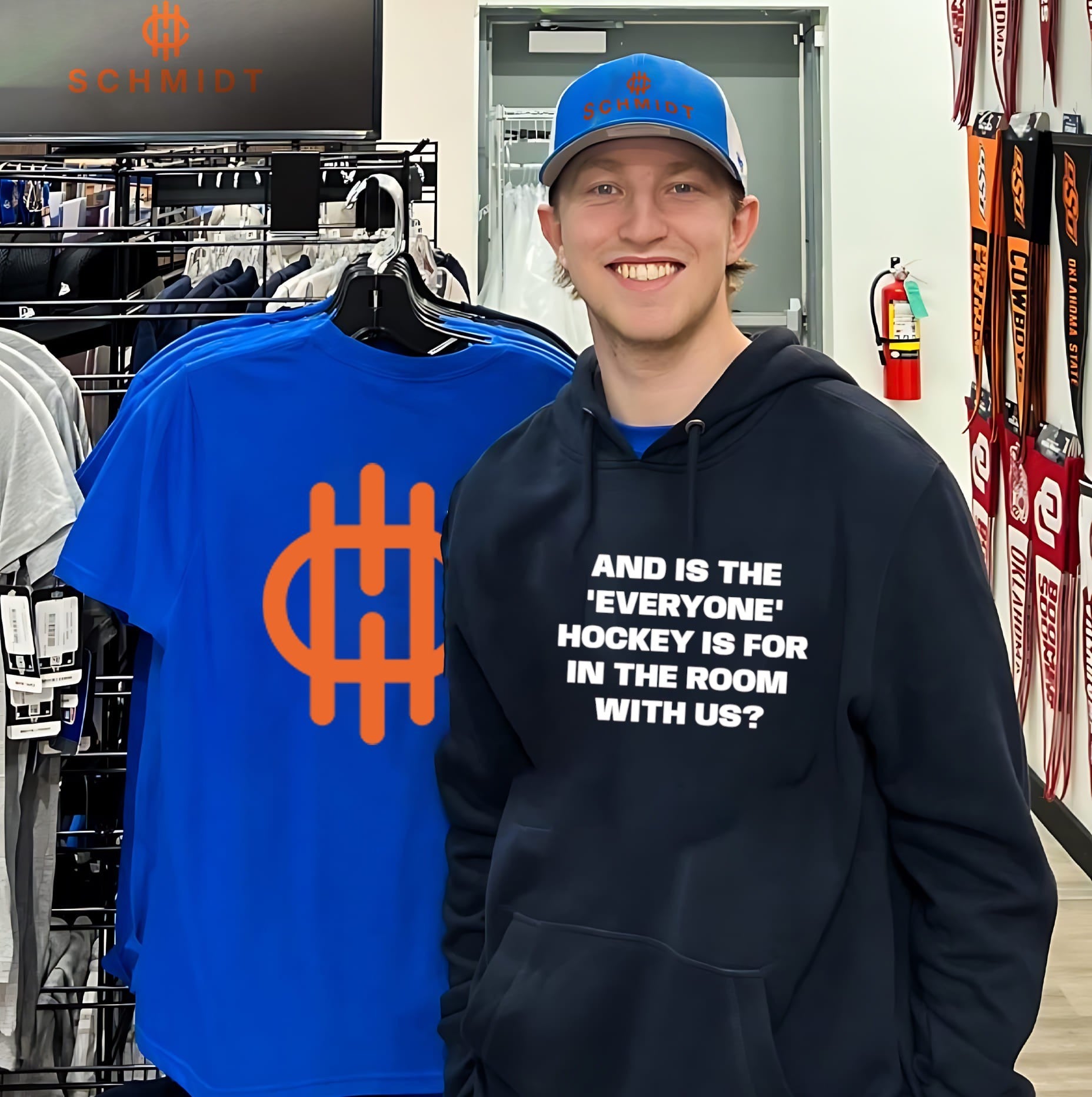 And is the hockey everyone is for in the room with us shirt