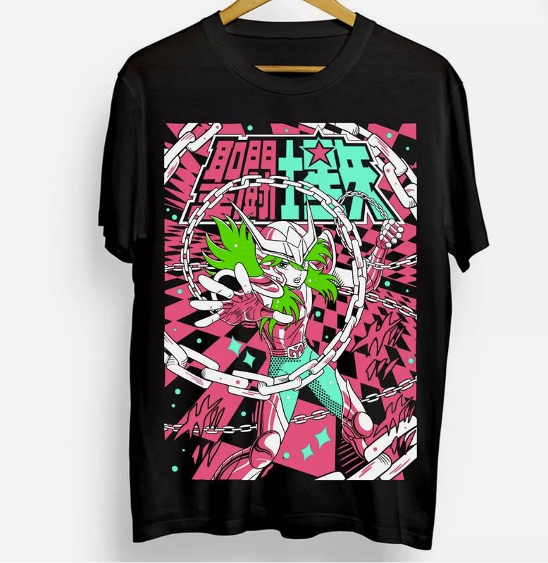 Andromeda Shun T-Shirt saint Seiya,Ikki,Sienna,Nero,Cosmo,Anime Shirt All Sizestyle{n002}2 Hoodie Sweatshirt