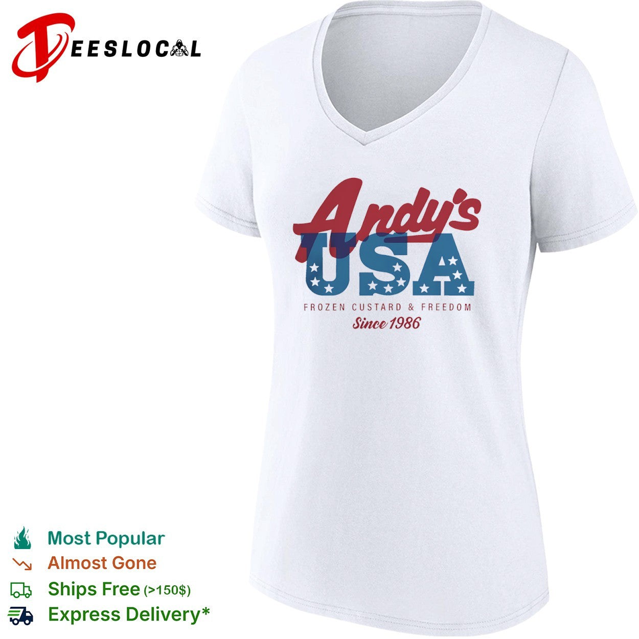 Andys USA Frozen Custard and Freedom Since 1986 shirt