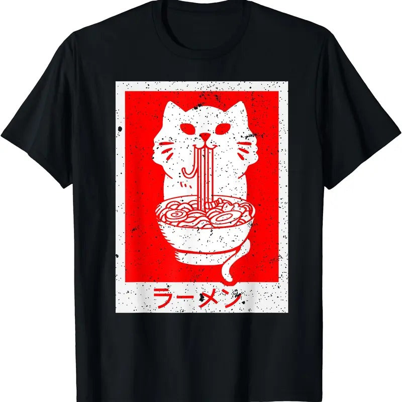 Anime Cat Ramen Kawaii Neko Noodles TShirt Hoodie Sweatshirt | PrintMintTees.com