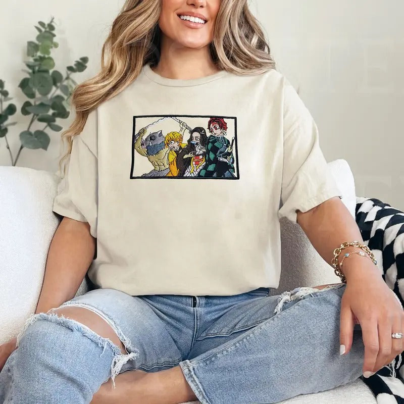 Anime Embroidered DS Anime Characters Embroidery Anime Shirt Otaku T-Shirts, Hoodie, Sweatshirt