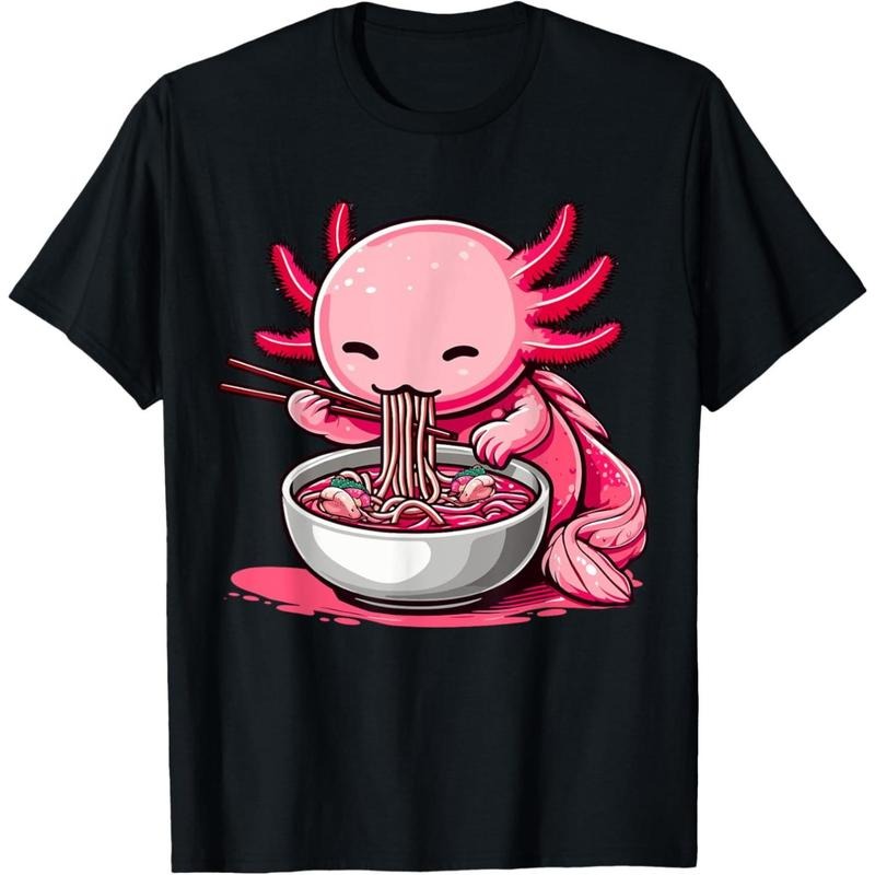 Anime Kawaii Axolotl Eating Ramen Noodles Kids Teen Girl Boy T-Shirt  made in usa style 02 Hoodie Sweatshirt