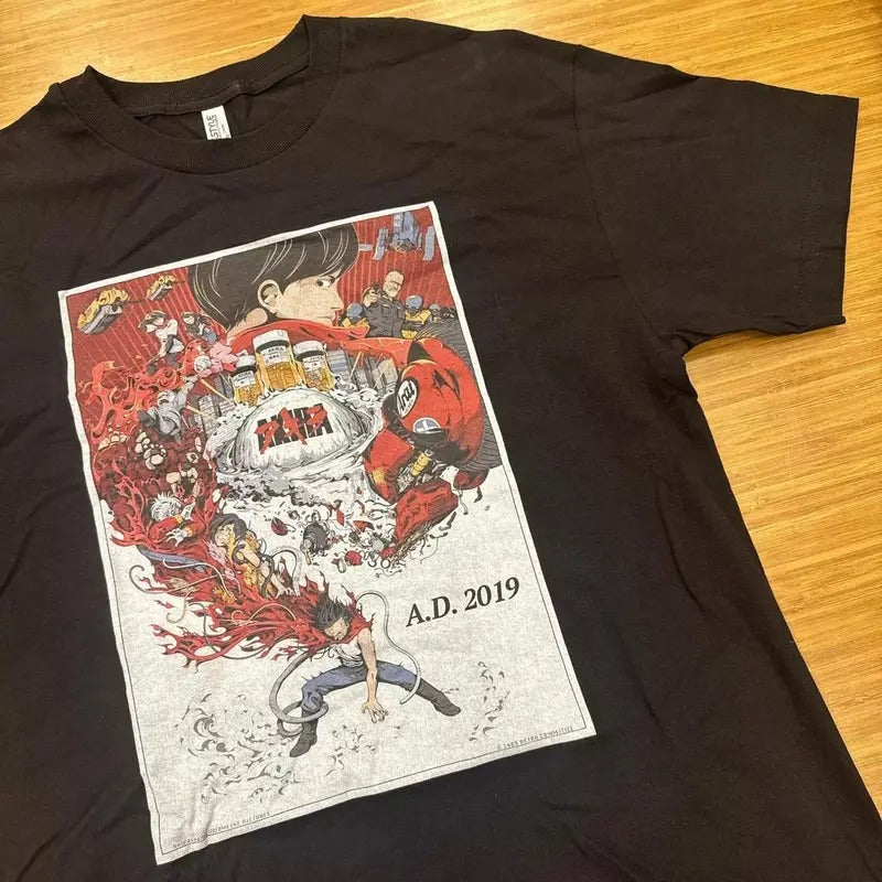 Anime Manga Akira Japanes Black Short sleeve Unisex T shirt vtg Hoodie Sweatshirt | PrintMintTees.com