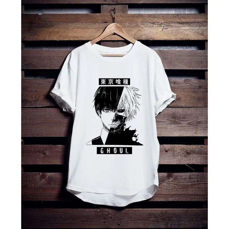 Anime Tokyo Ghoul Kaneki Ken Short Sleeve White Shirt Unisex Shirt Sweatshirt, Hoodie, Comfort Colors | PrintMintTees.com