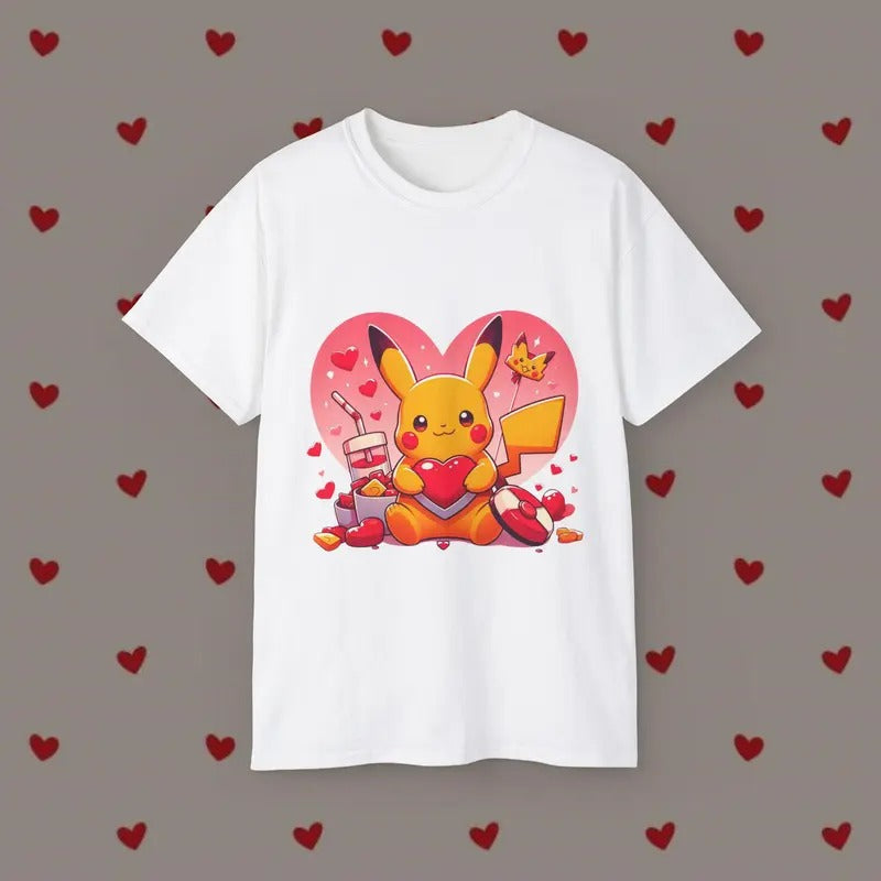 Anime Valentine's Day Hearts Shirt Crewneck Hoodie, Anime Shirt Gift For Otaku Sweatshirt | PrintMintTees.com