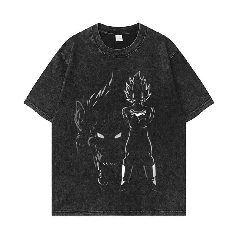 Anime Vegeta Printing Short Sleeve Cotton T-shirt Menswear Top Hoodie Sweatshirt | PrintMintTees.com