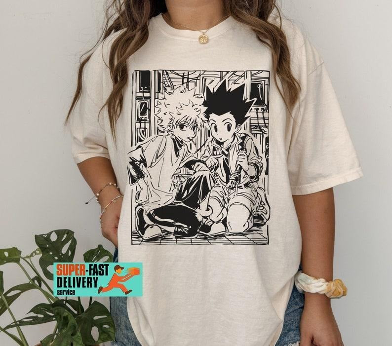 Anime lover gift, gift for anime fan T-shirt Menswear Tops Underwear Tshirt Streetwear Tropical Crewneck Casual Round...