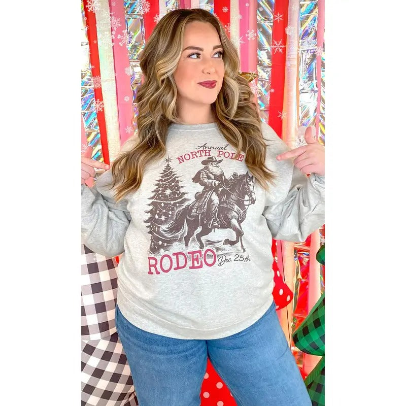 Annual North Pole Rodeo Christmas Graphic Sweatshirt Shirt Hoodie | PrintMintTees.com