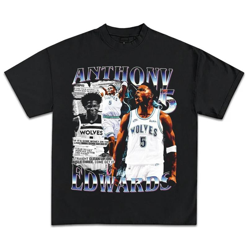 Anth0ny Edwardds T-Shirt 90s Vintage Inspirational Basketball Graphic Tee Shirt for Men Women Hoodie Sweatshirt