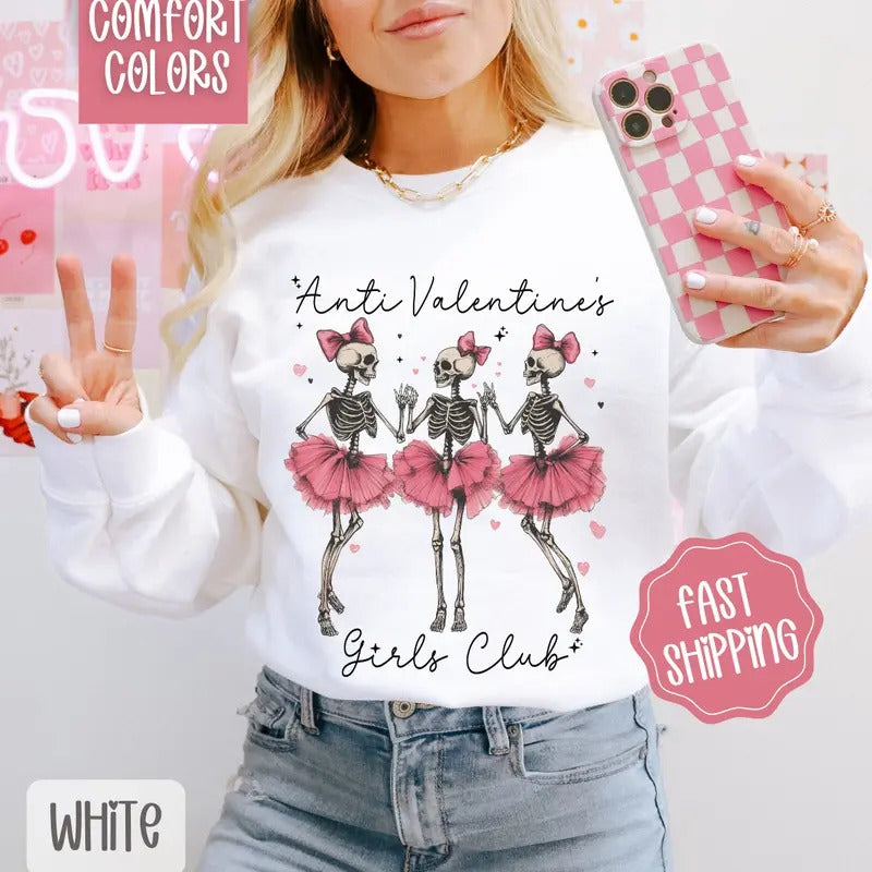 Anti Valentine Sweatshirt Comfort Colors, Valentine's Day Women's Crewneck, Holiday Women's Sweater valentine sweatshirt...