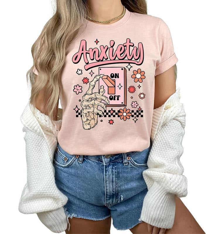 Anxiety On Shirt, Funny Shirt, Mental Health Awareness Shirt, Anxiety Shirt, Unisex T-Shirt, Besties Friends, Short...