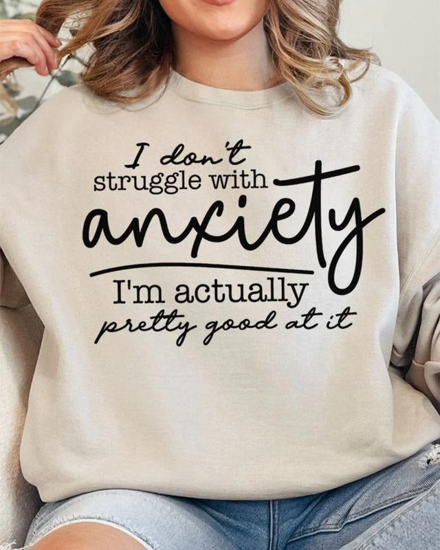 Anxiety Pro Unisex NuBlend Crew Sweatshirt MAMA GRAPHIC SWEATSHIRTS Shirt Hoodie | PrintMintTees.com