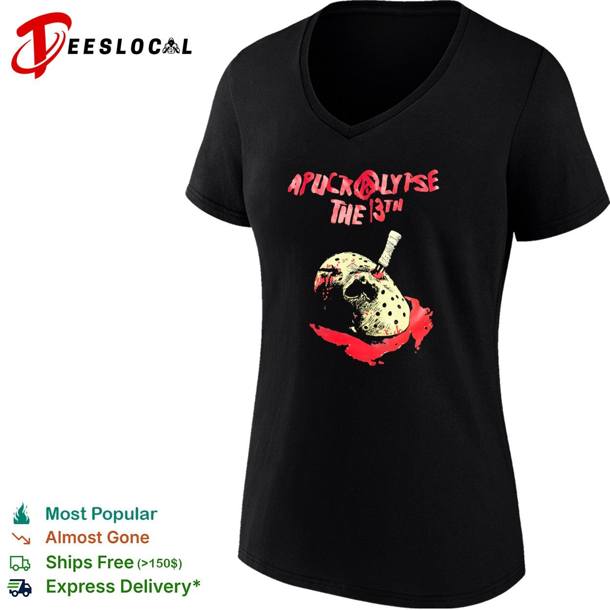 Apocalypse The 13th Jason Voorhees hockey mask blood knife shirt