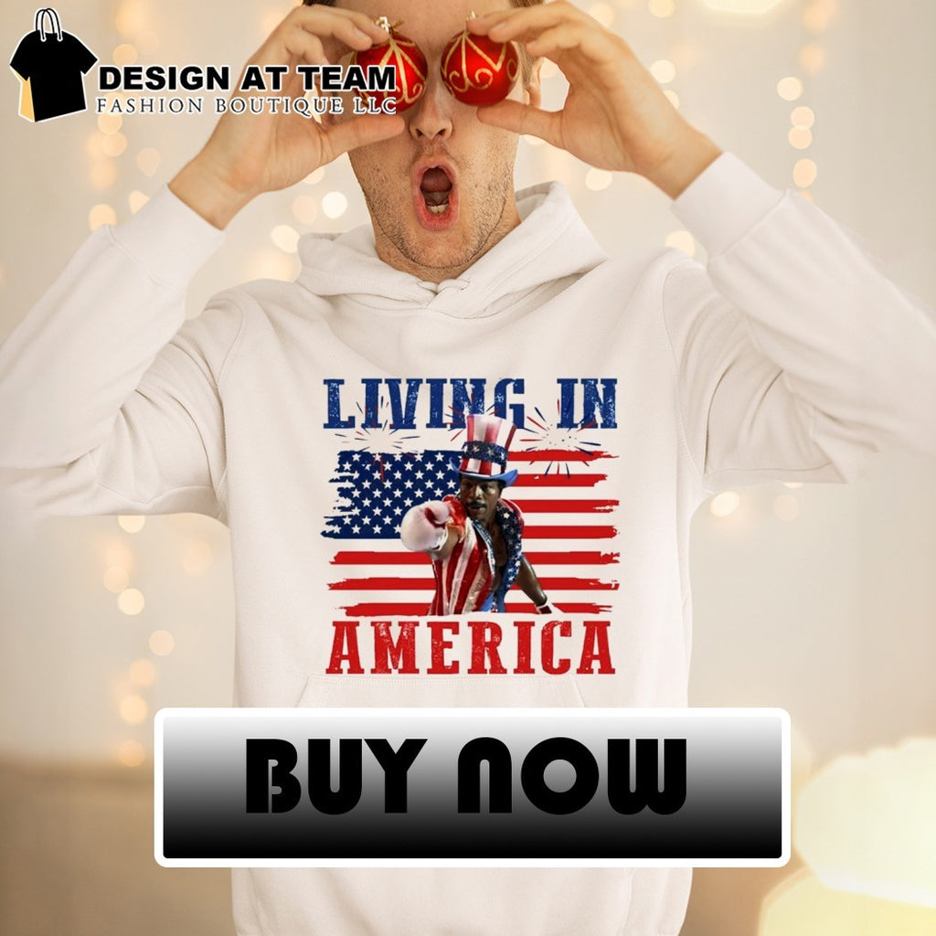 Apollo Creed Living In America retro USA 4th Of July shirt