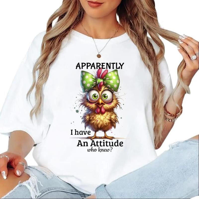 Apparently I have Attitude T-shirt Funny Chicken Sweatshirt Farm Bird T-Shirt Unisex Hoodie Cotton Top | PrintMintTees.com