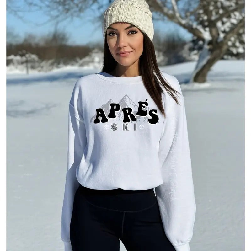 Apres Ski Sweatshirt | Skiing Sweatshirt Shirt Hoodie | PrintMintTees.com