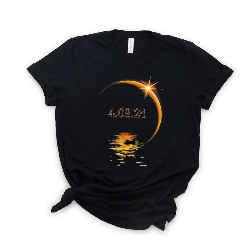 April 8 2024 T-shirt, Total Solar Eclipse Shirt, Astrology Event Shirt, Eclipse Party Tee, Family Event Shirt, Celestial...