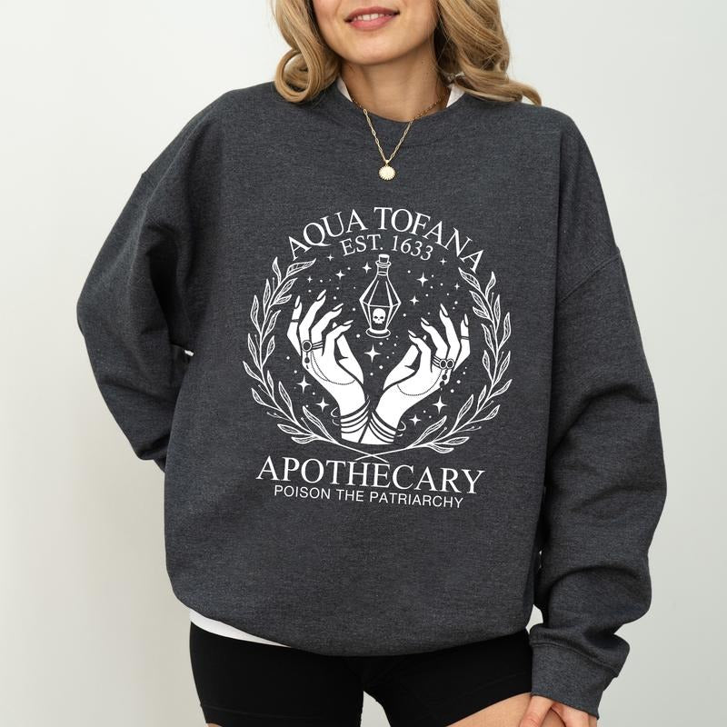 Aqua Tofana Apothecary Sweatshirt, Women Crewneck, Women's Rights Sweaters, Casual Womenswear Shirt Hoodie