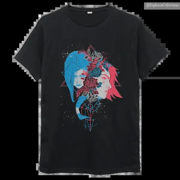 Arcane Jinx and Vi Art T-Shirt, Men's Women's Size , Global Trending Outfits Hoodie Sweatshirt | PrintMintTees.com