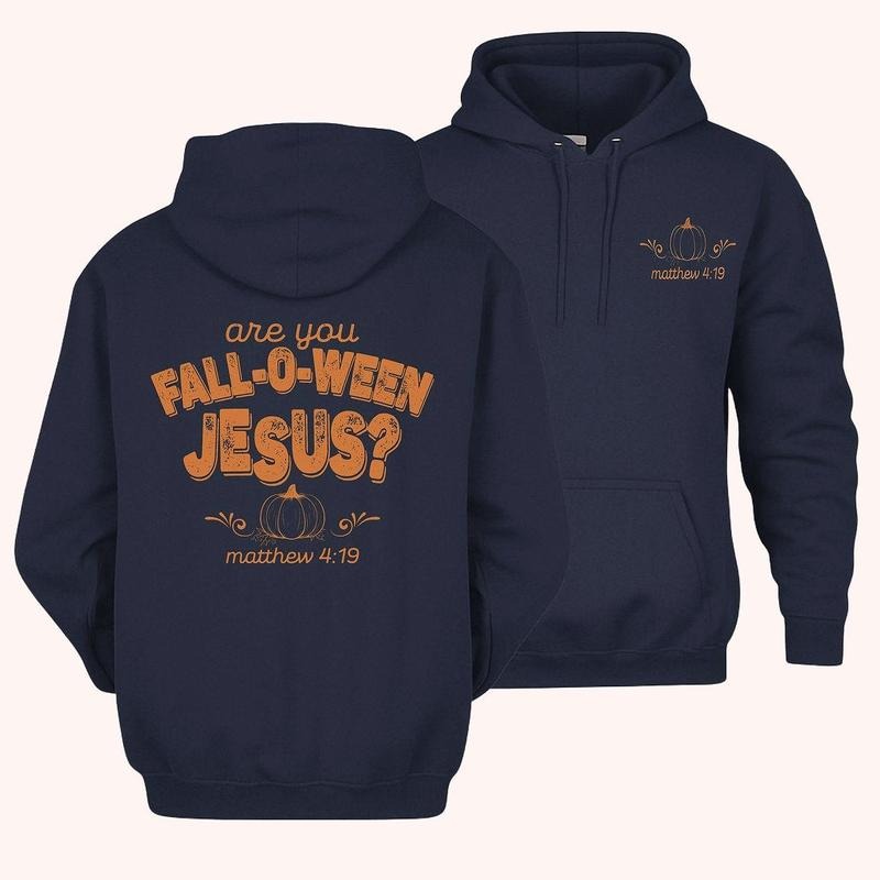 Are You Fall-o-ween Jesus 2 Sides Hoodie, Funny Pumpkin 2 Sided Graphic Hoodie Casual Fleece Fabric Hooded Sweatshirt...
