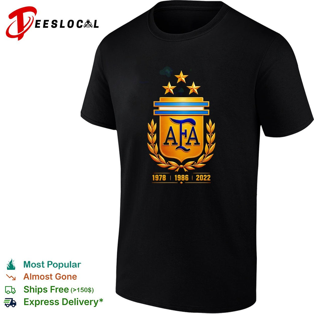 Argentina AFA three stars 1978 1986 2022 shirt