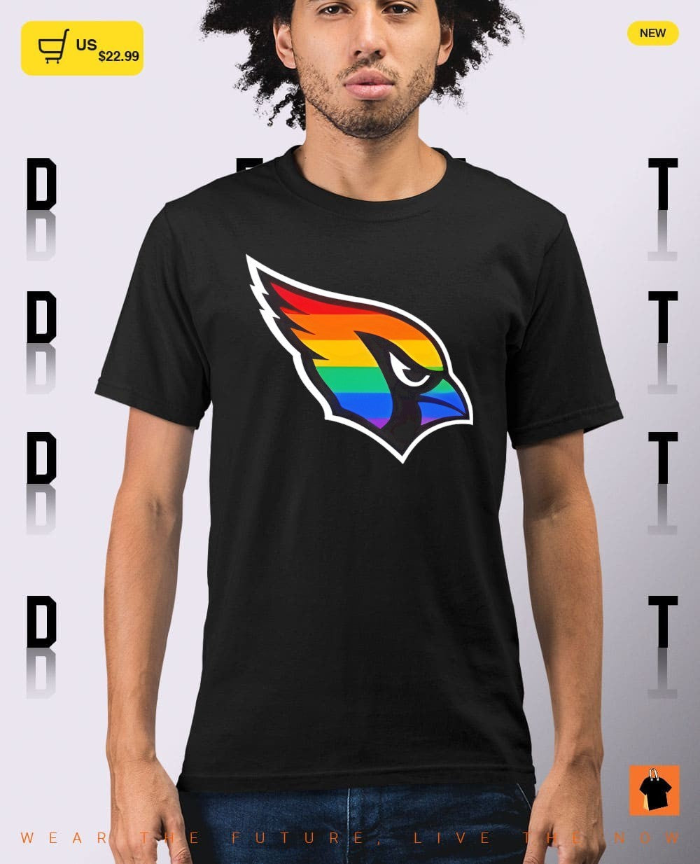Arizona Cardinals rainbow pride mascot logo apparel unisex soft crewneck shirt