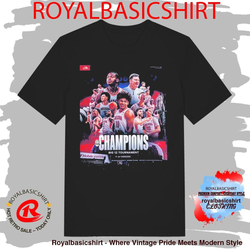 Arizona Wildcats Men’s Basketball 2026 Big 12 Tournament Champions Poster T-Shirt