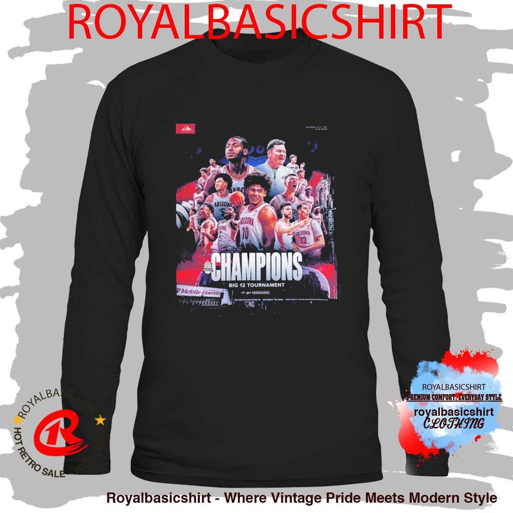 Arizona Wildcats Men’s Basketball 2026 Big 12 Tournament Champions Poster T-Shirt