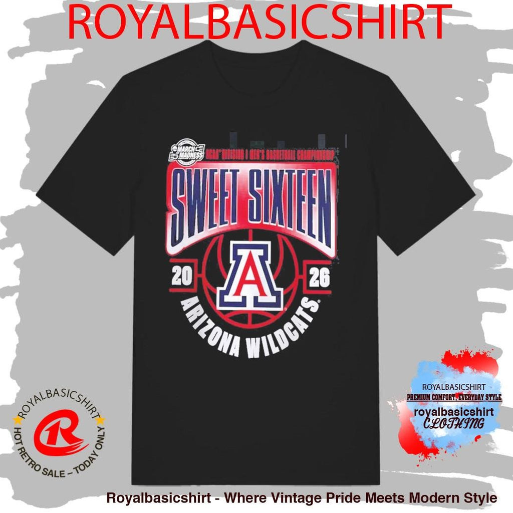Arizona Wildcats Men’s Basketball 2026 NCAA March Madness Sweet 16 T-Shirt