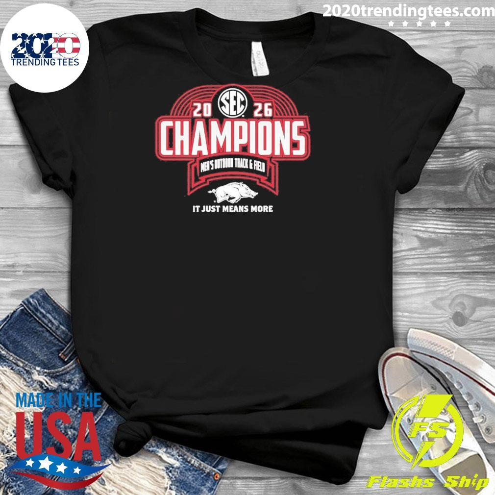 Arkansas Razorbacks 2026 Sec Men’s Outdoor Track & Field Champions Shirt