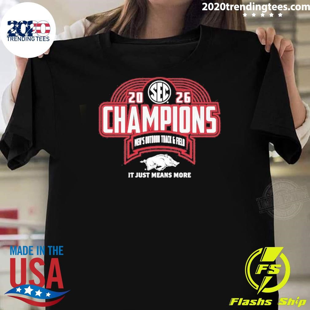 Arkansas Razorbacks 2026 Sec Men’s Outdoor Track & Field Champions Shirt