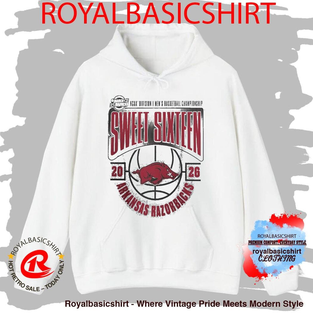 Arkansas Razorbacks Men’s Basketball 2026 NCAA March Madness Sweet 16 T-Shirt