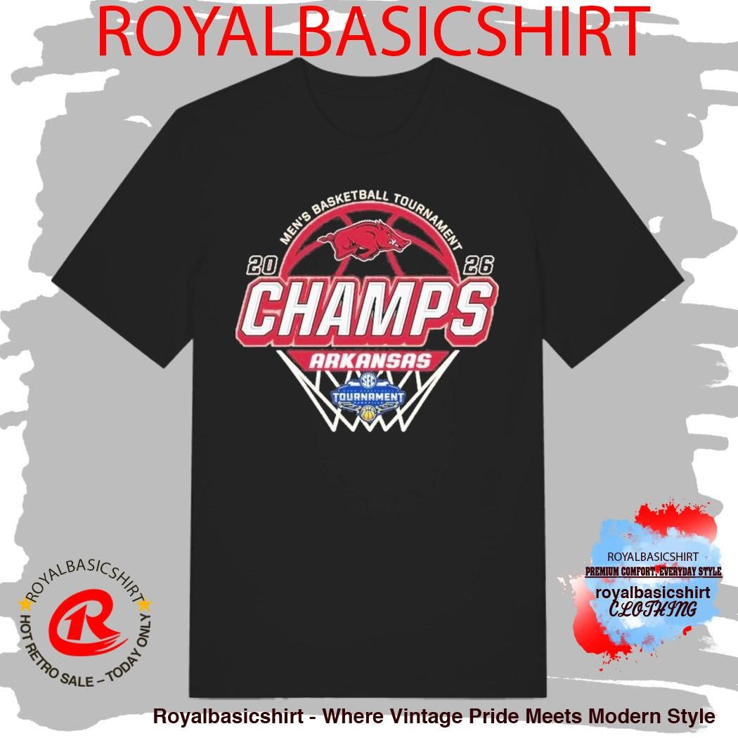 Arkansas Razorbacks Men’s Basketball 2026 SEC Tournament Champions Locker Room Cardinal Red T-Shirt