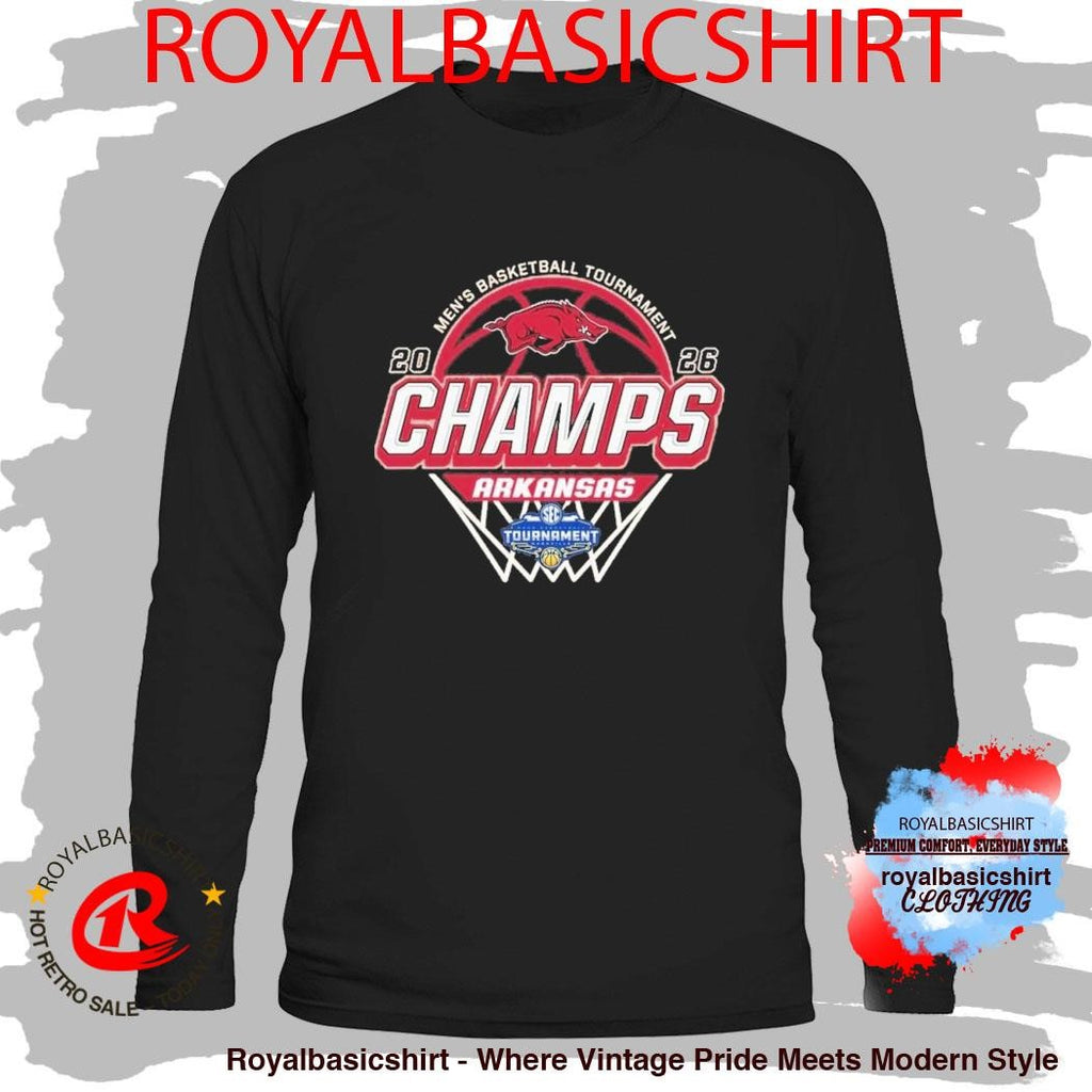 Arkansas Razorbacks Men’s Basketball 2026 SEC Tournament Champions Locker Room Cardinal Red T-Shirt