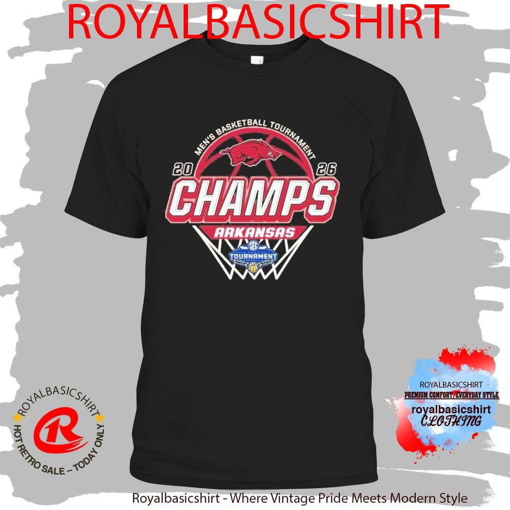 Arkansas Razorbacks Men’s Basketball 2026 SEC Tournament Champions Locker Room Cardinal Red T-Shirt