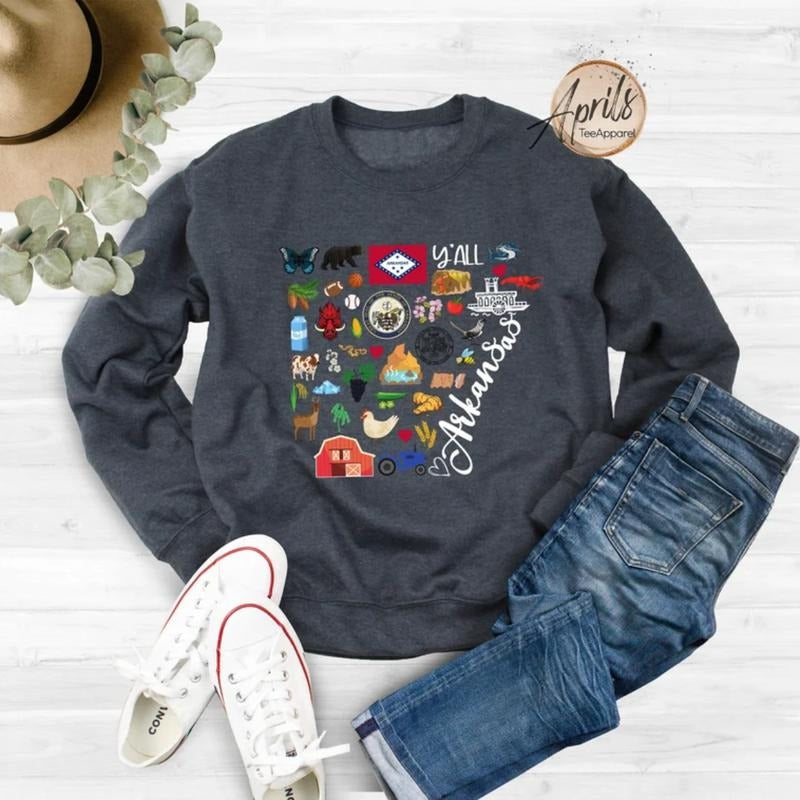 Arkansas Sweatshirt, Arkansas Hoodie, State Shirt Classic Fashion | PrintMintTees.com