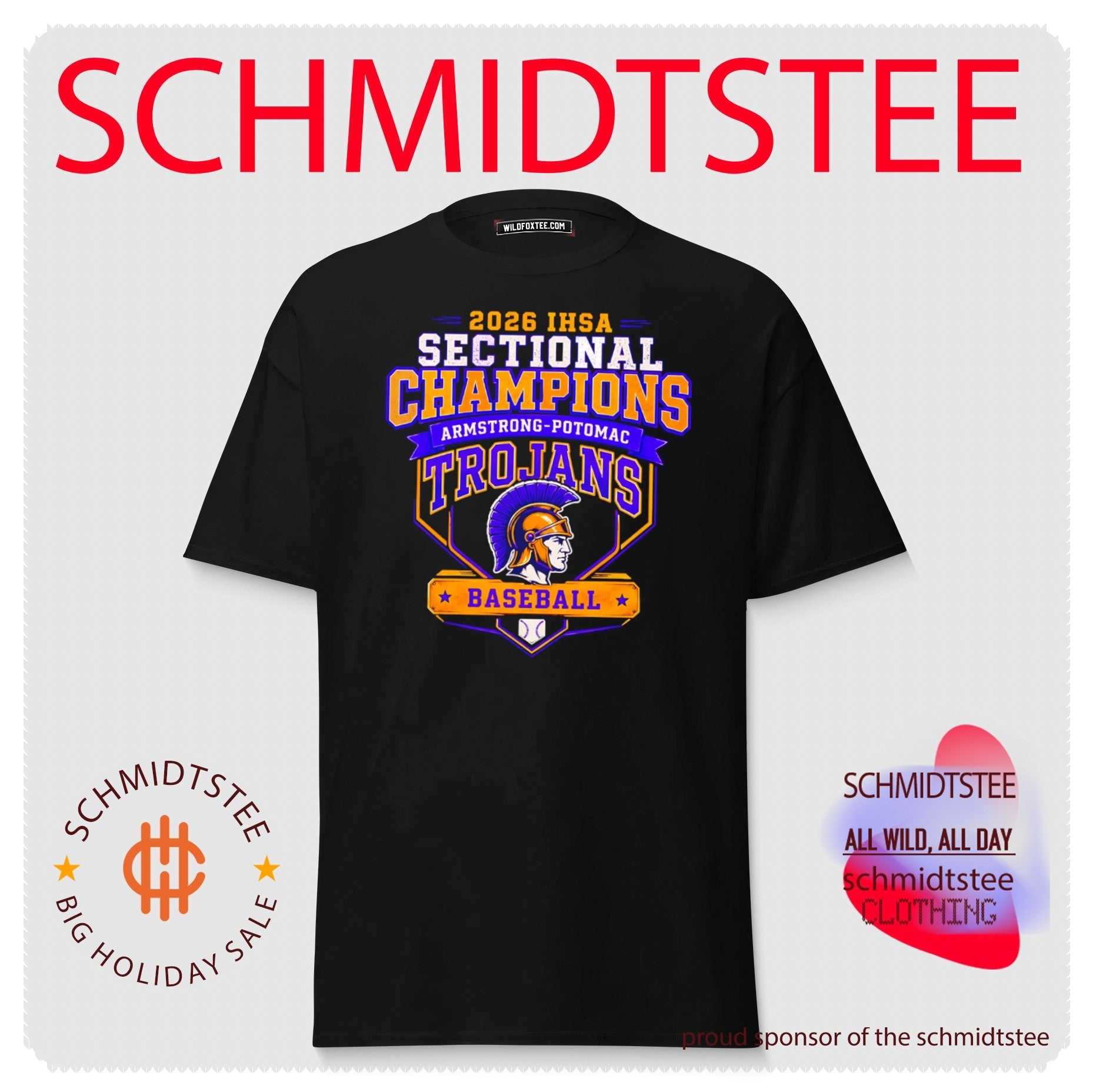 Armstrong-Potomac Trojans baseball 2026 Sectional Champions logo shirt