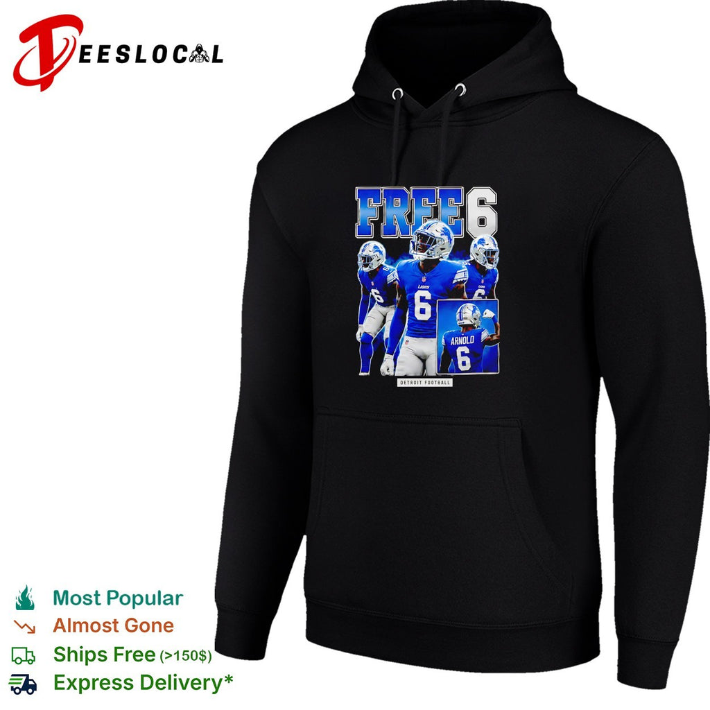 Arnold free 6 Detroit football shirt