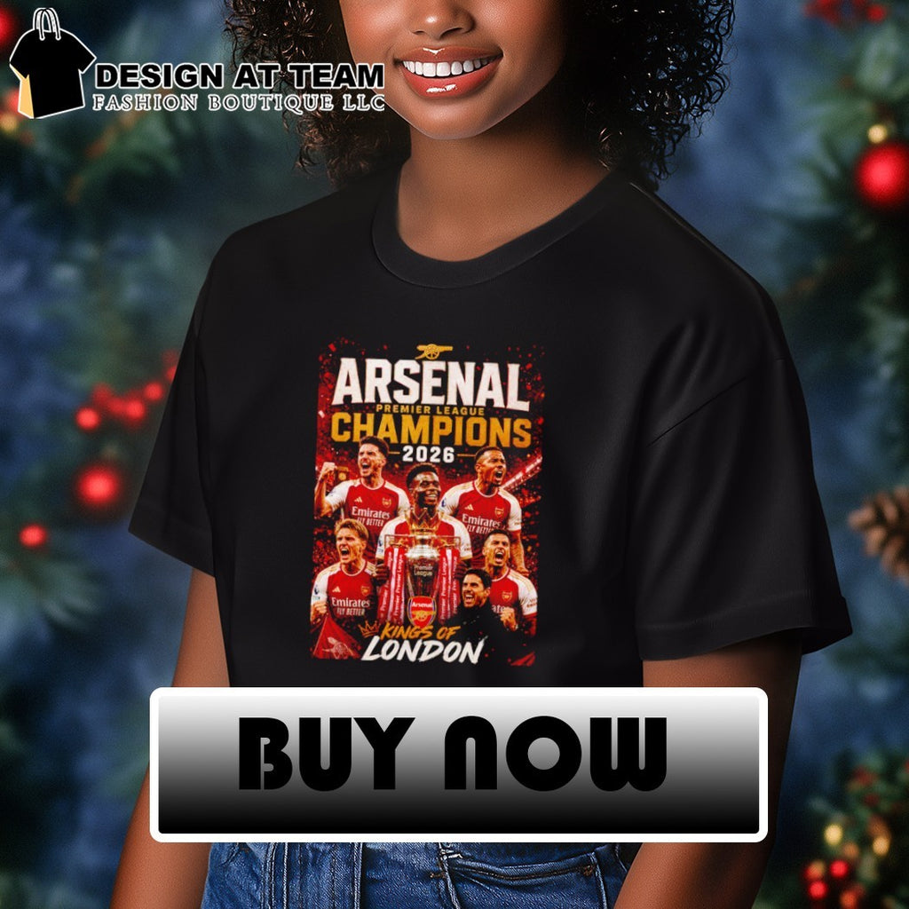 Arsenal Champions 2026 Premier League Team Poster Kings of London shirt