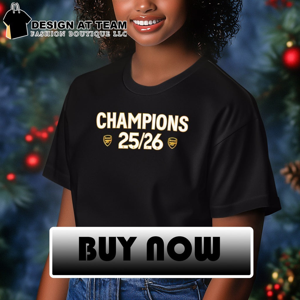 Arsenal FC Champions 25 26 Premier League logo shirt