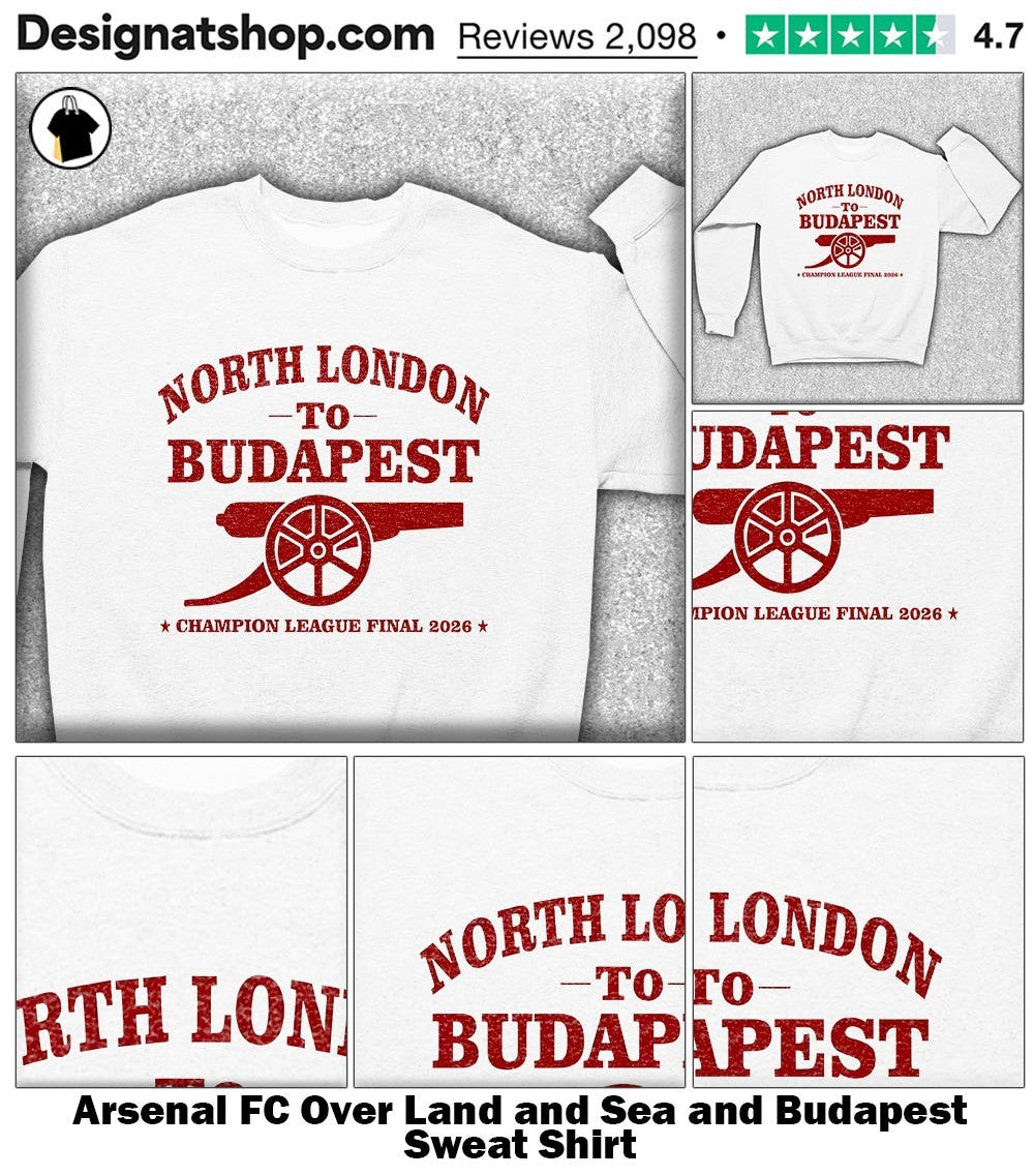 Arsenal FC Over Land and Sea and Budapest shirt
