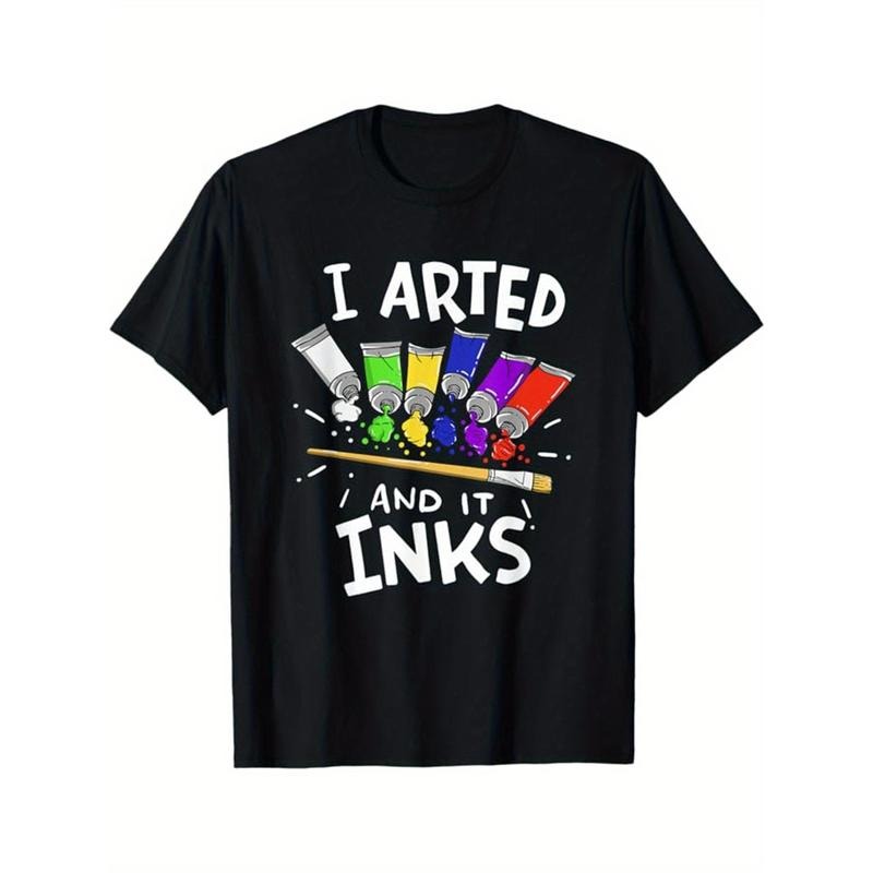 Art Print, Men's Cotton T-shirt, Art Teacher Graphic Tee Men's Outdoor Clothes, Men's Clothing, Back To School Casual...