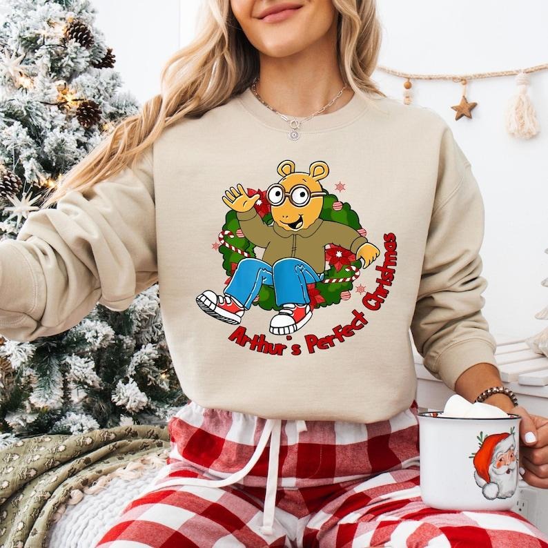 Arthur's Perfect Christmas Sweatshirt, Arthur TV Show Christmas T-shirt, Arthur And DW Christmas Hoodies, Arthur DW...