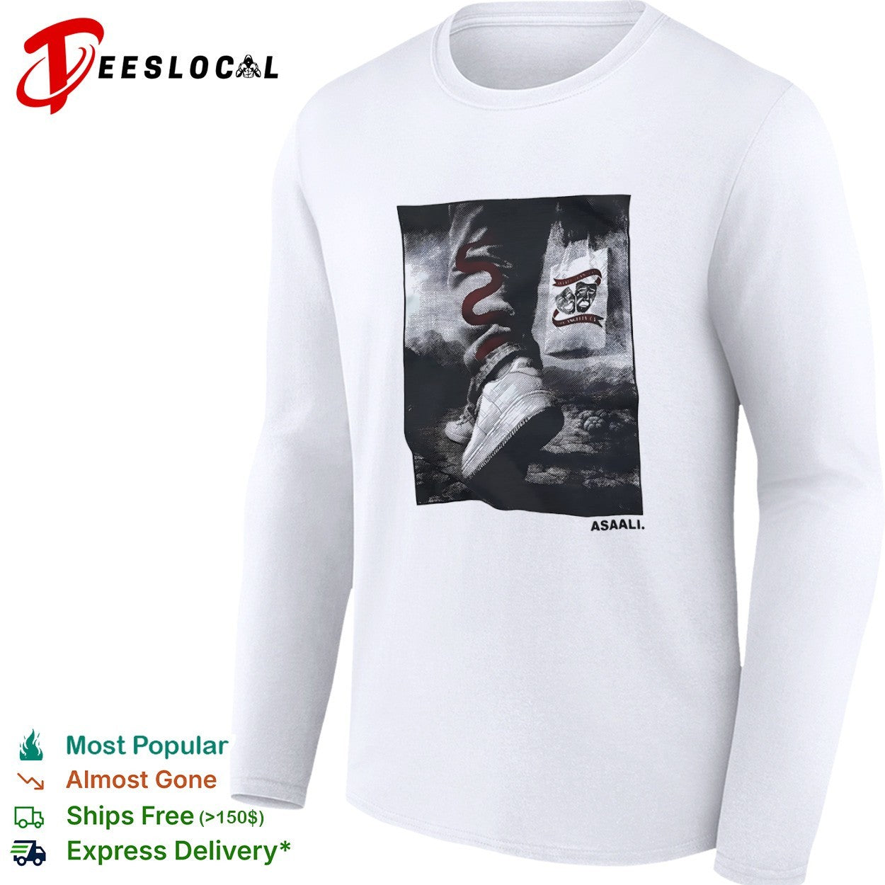 Asaali comedy tragedy shoes Los Angeles CA shirt